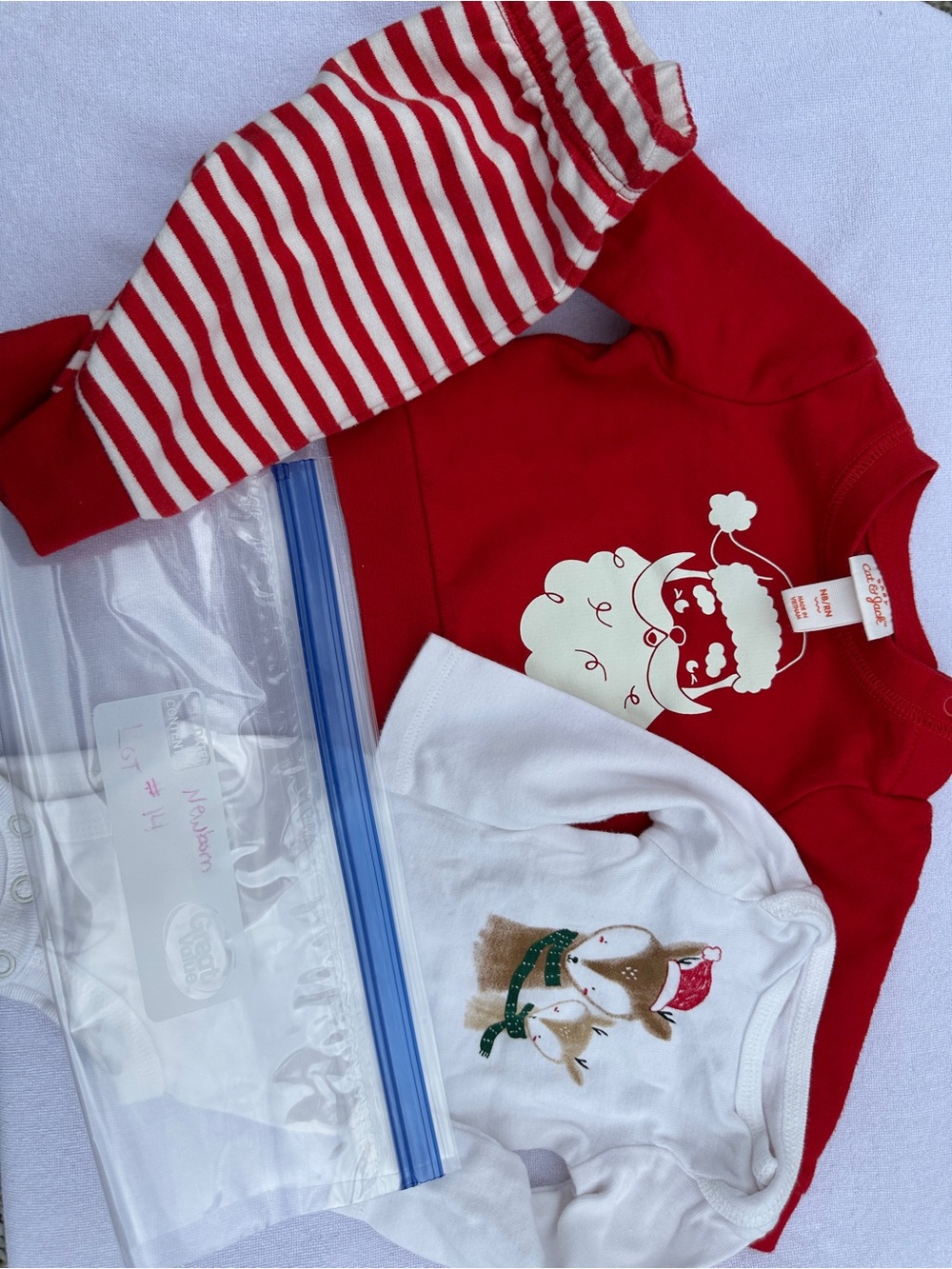 Holiday Baby Bodysuit & Red Santa Sweatshirt Set - Red & White(lot14)